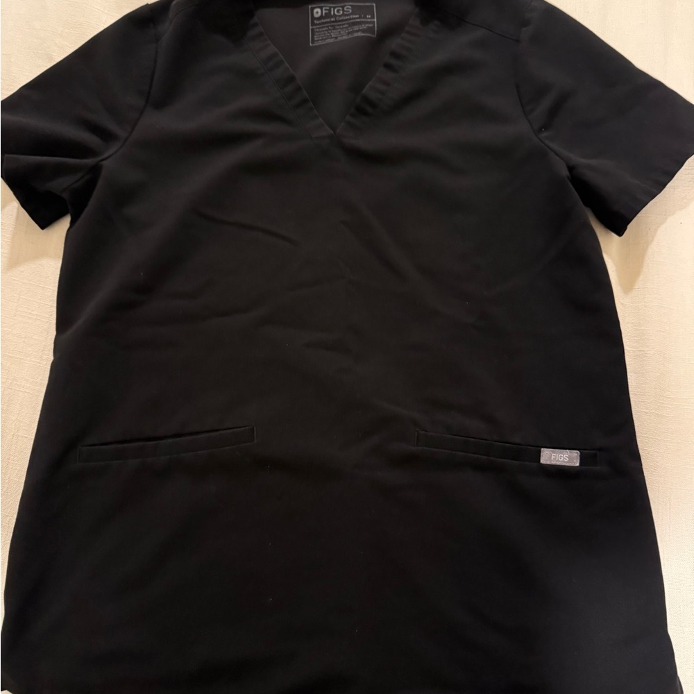 Figs Black Scrub Top Medium